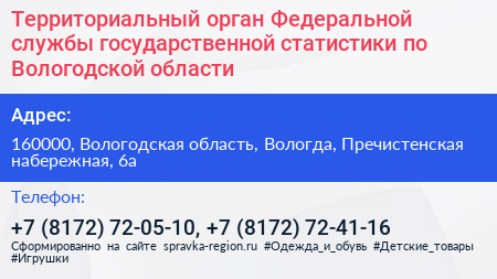 Территориальный орган Федеральной службы государственной статистики по Вологодской области - визитка