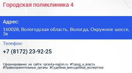 Городская поликлиника 4 - визитка