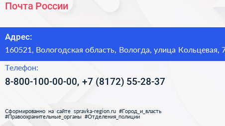 Почта России - визитка