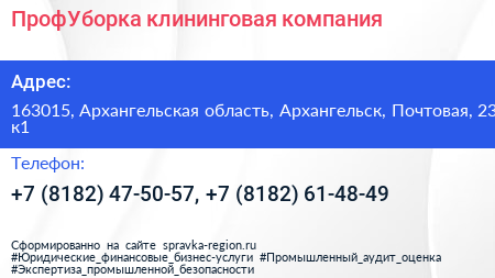 ПрофУборка клининговая компания - визитка