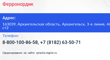 Ферронордик - визитка