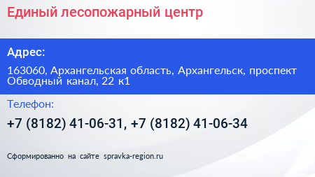 Единый лесопожарный центр - визитка