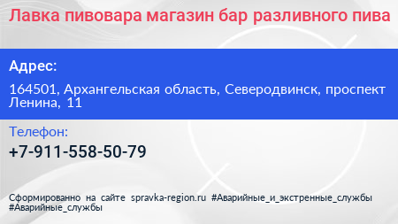 Лавка пивовара магазин бар разливного пива - визитка