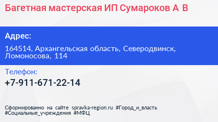 Багетная мастерская ИП Сумароков А В  - визитка