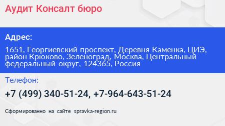 Аудит Консалт бюро - визитка