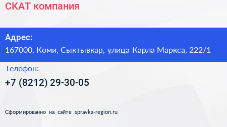 СКАТ компания - визитка