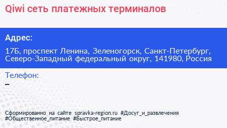 Qiwi сеть платежных терминалов - визитка