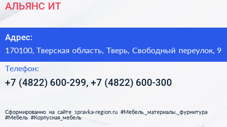АЛЬЯНС ИТ - визитка