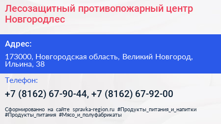 Лесозащитный противопожарный центр Новгородлес - визитка