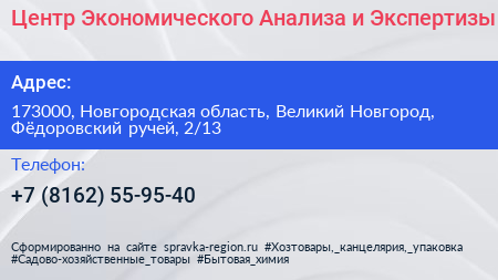 Центр Экономического Анализа и Экспертизы - визитка
