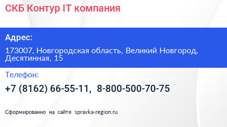 СКБ Контур IT компания - визитка