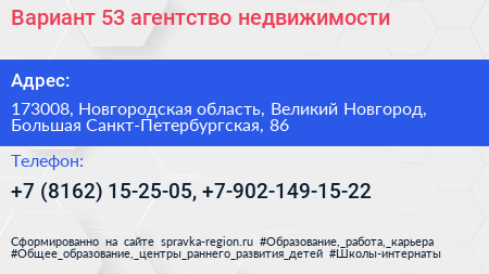 Вариант 53 агентство недвижимости - визитка