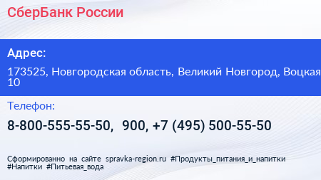 СберБанк России - визитка