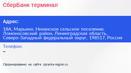 СберБанк терминал - визитка