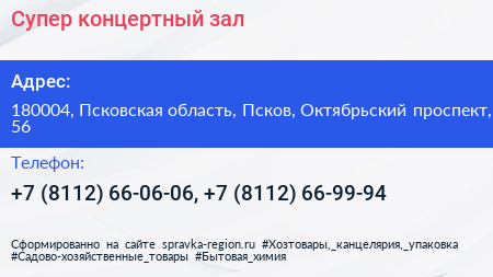 Супер концертный зал - визитка
