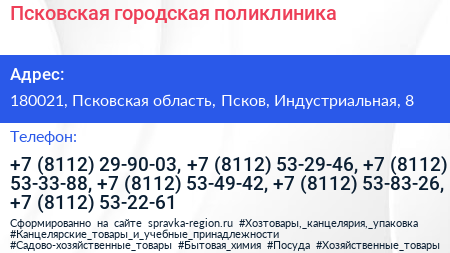 Псковская городская поликлиника - визитка