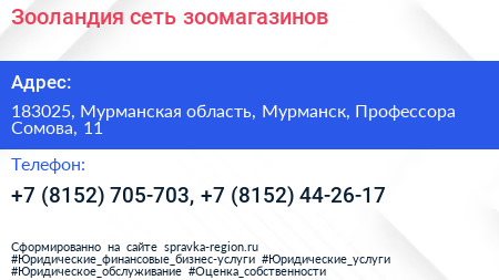 Зооландия сеть зоомагазинов - визитка