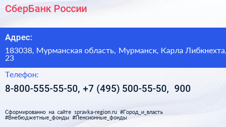 СберБанк России - визитка