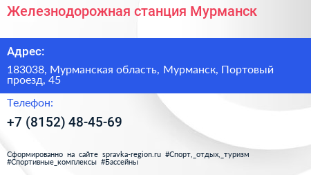 Железнодорожная станция Мурманск - визитка