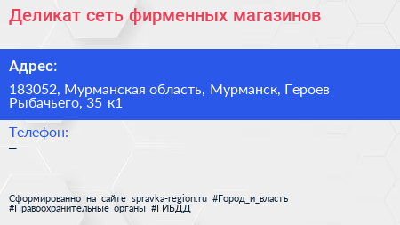 Деликат сеть фирменных магазинов - визитка