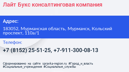 Лайт Букс консалтинговая компания - визитка