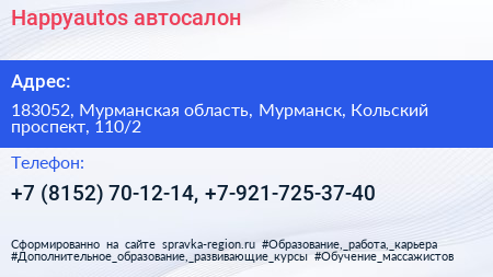 Happyautos автосалон - визитка