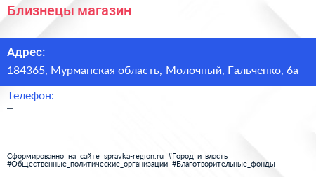 Нажмите, чтобы скачать визитку Близнецы магазин - визитка