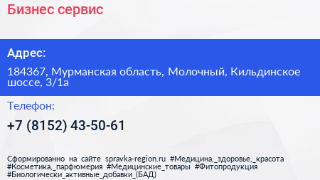 Бизнес сервис - визитка