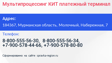 Мультипроцессинг КИТ платежный терминал - визитка