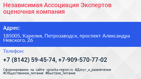 Независимая Ассоциация Экспертов оценочная компания - визитка