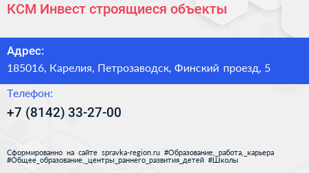 КСМ Инвест строящиеся объекты - визитка