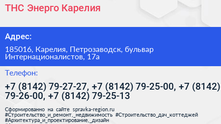 ТНС Энерго Карелия - визитка