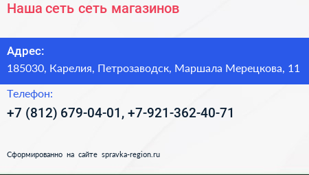 Наша сеть сеть магазинов - визитка