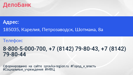 ДелоБанк - визитка