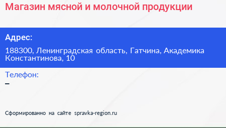 Магазин мясной и молочной продукции - визитка