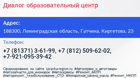 Диалог образовательный центр - визитка
