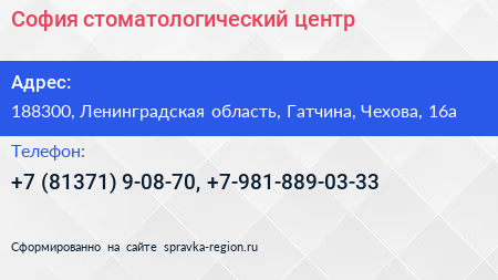 София стоматологический центр - визитка