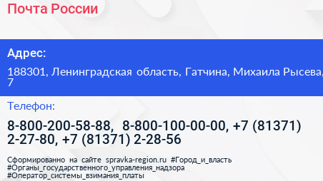 Почта России - визитка