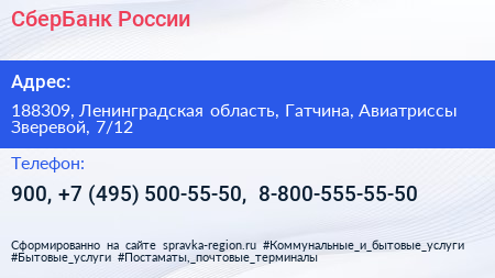 СберБанк России - визитка