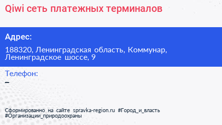 Qiwi сеть платежных терминалов - визитка
