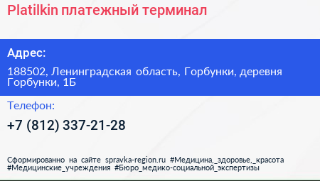 Platilkin платежный терминал - визитка