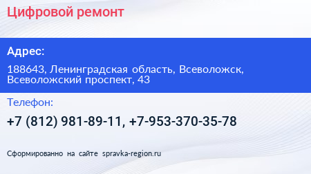 Цифровой ремонт - визитка