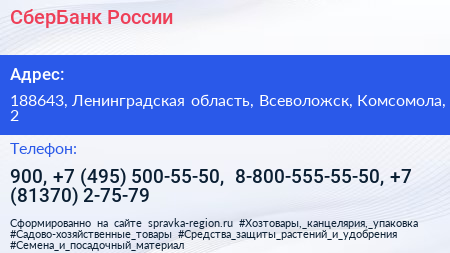 СберБанк России - визитка