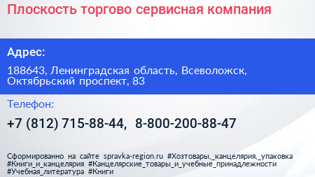 Плоскость торгово сервисная компания - визитка