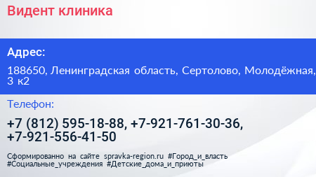 Видент клиника - визитка