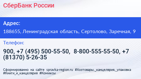 СберБанк России - визитка