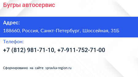 Нажмите, чтобы скачать визитку Бугры автосервис - визитка