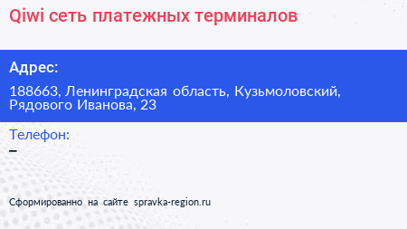Qiwi сеть платежных терминалов - визитка
