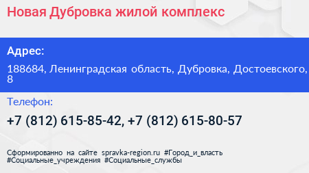 Новая Дубровка жилой комплекс - визитка
