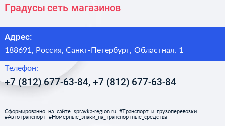 Градусы сеть магазинов - визитка